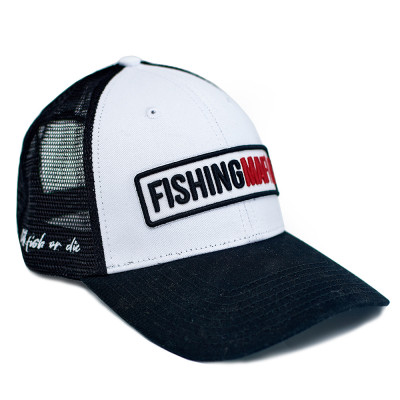 Бейсболка, цвет Бело-Черный Fishing Mafia